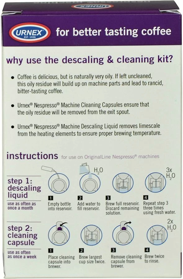 Coffee Machine Cleaning Agents Urnex - Nespresso Descaling & Cleaning Kit 4 Coffee Machine Cleaning Agents Urnex - Nespresso Descaling & Cleaning Kit - Image 2