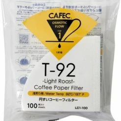 Filter Papers For Coffee CAFEC Light Roast T-92 Coffee Paper Filter 1 Cup, 100 Pcs