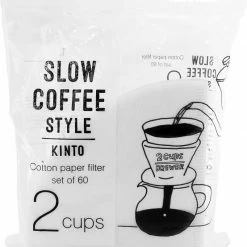 Filter Papers For Coffee Kinto SCS Cotton Paper FIlter 2 Cups, 60 Pcs