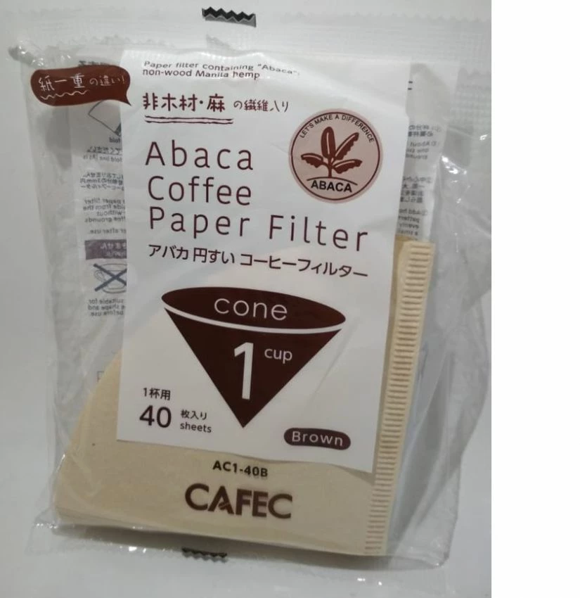Filter Papers For Coffee CAFEC ABACA Cone-Shaped Filter Paper 1 Cup 3 Filter Papers For Coffee CAFEC ABACA Cone-Shaped Filter Paper 1 Cup